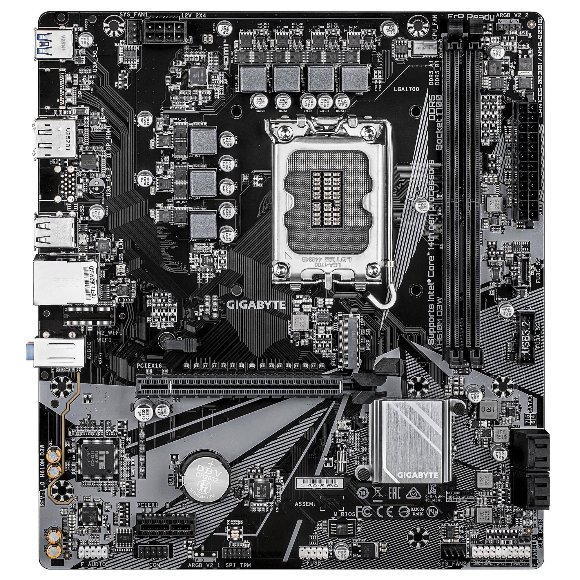 GIGABYTE H610M D3W scheda madre LGA1700 DDR5 M.2
