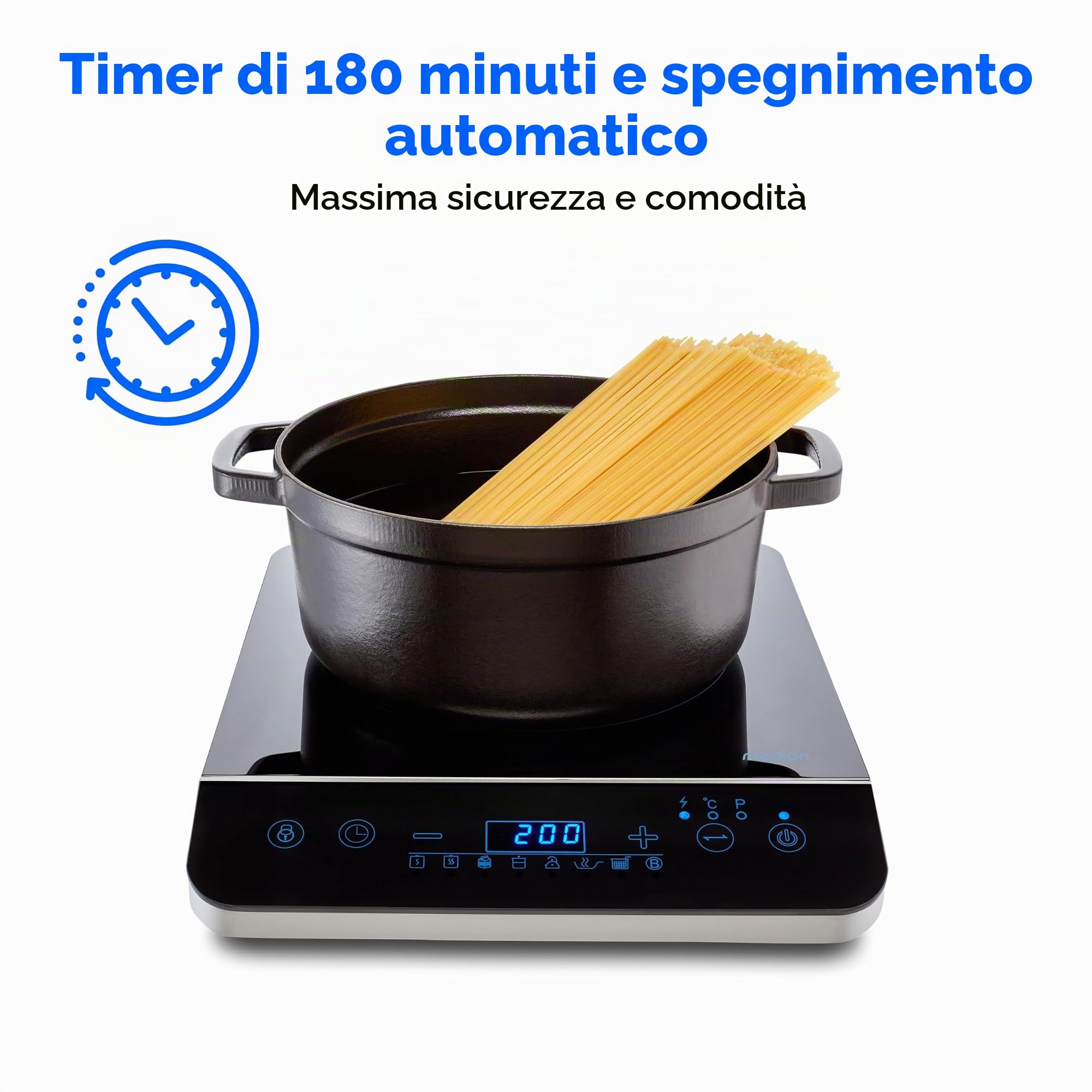 MEDION MD 17595 piano cottura a induzione 2000W nero