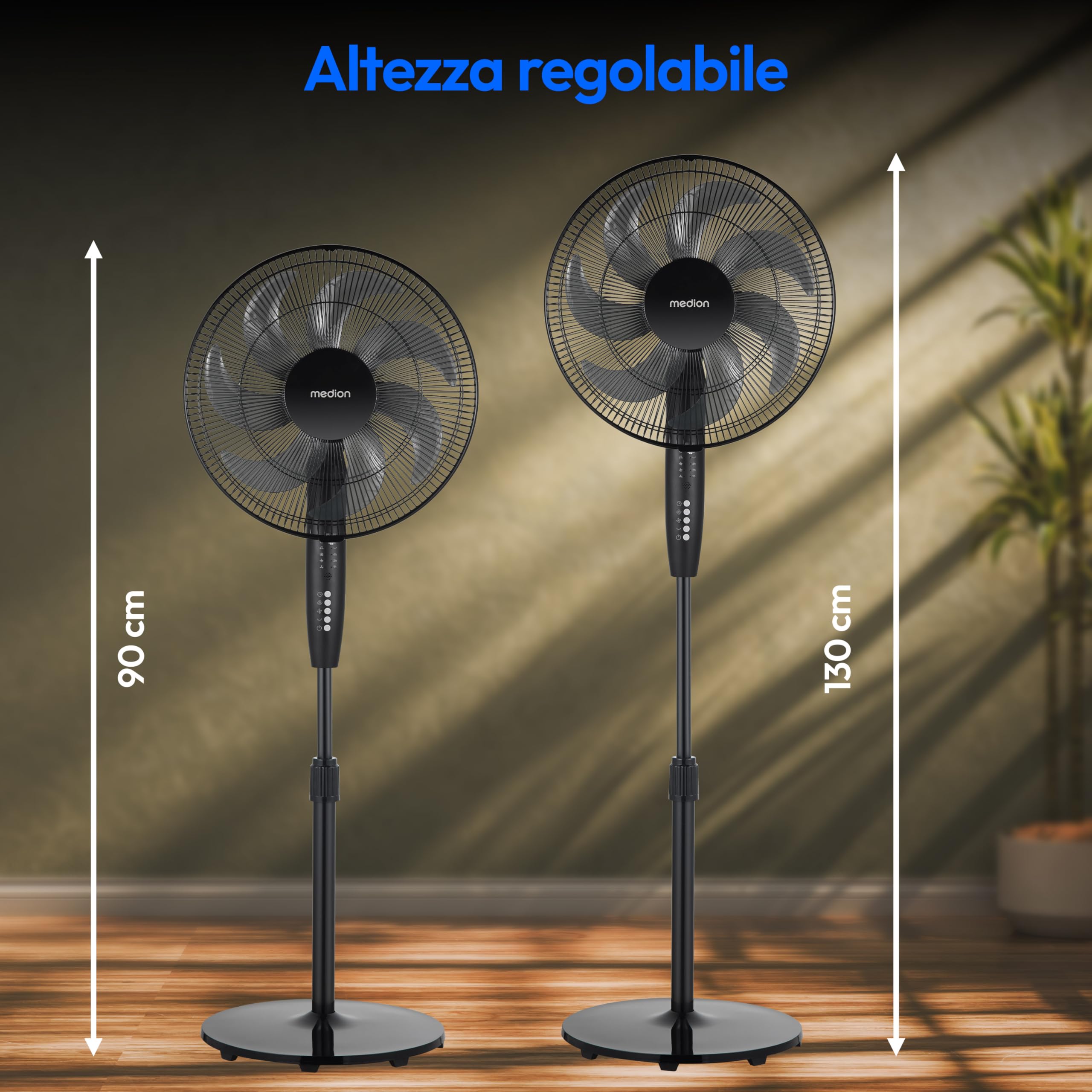 MEDION P21 SF ventilatore a piantana nero 130 cm telecomando