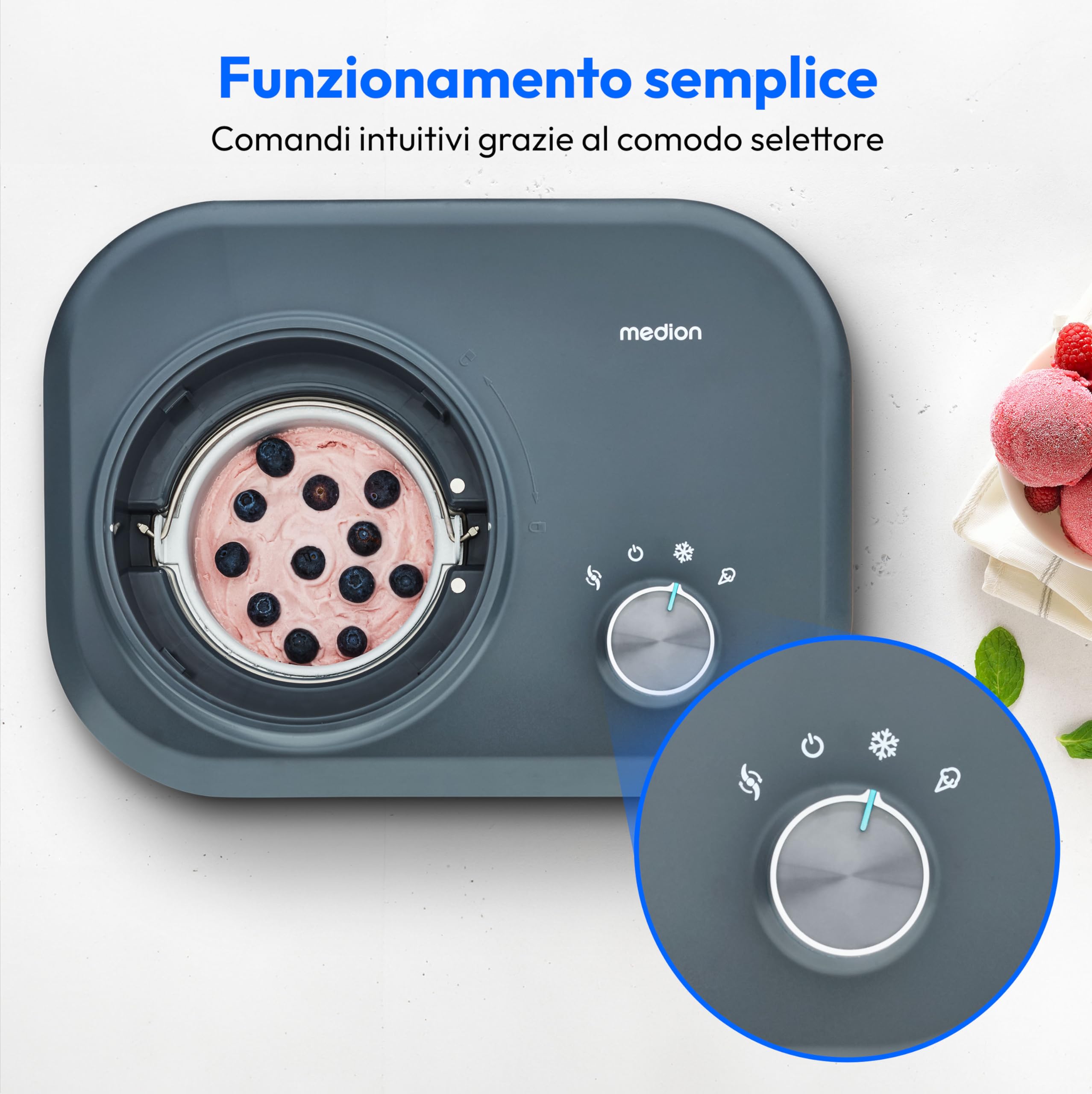 MEDION MD 10169 gelatiera con compressore 1 litro