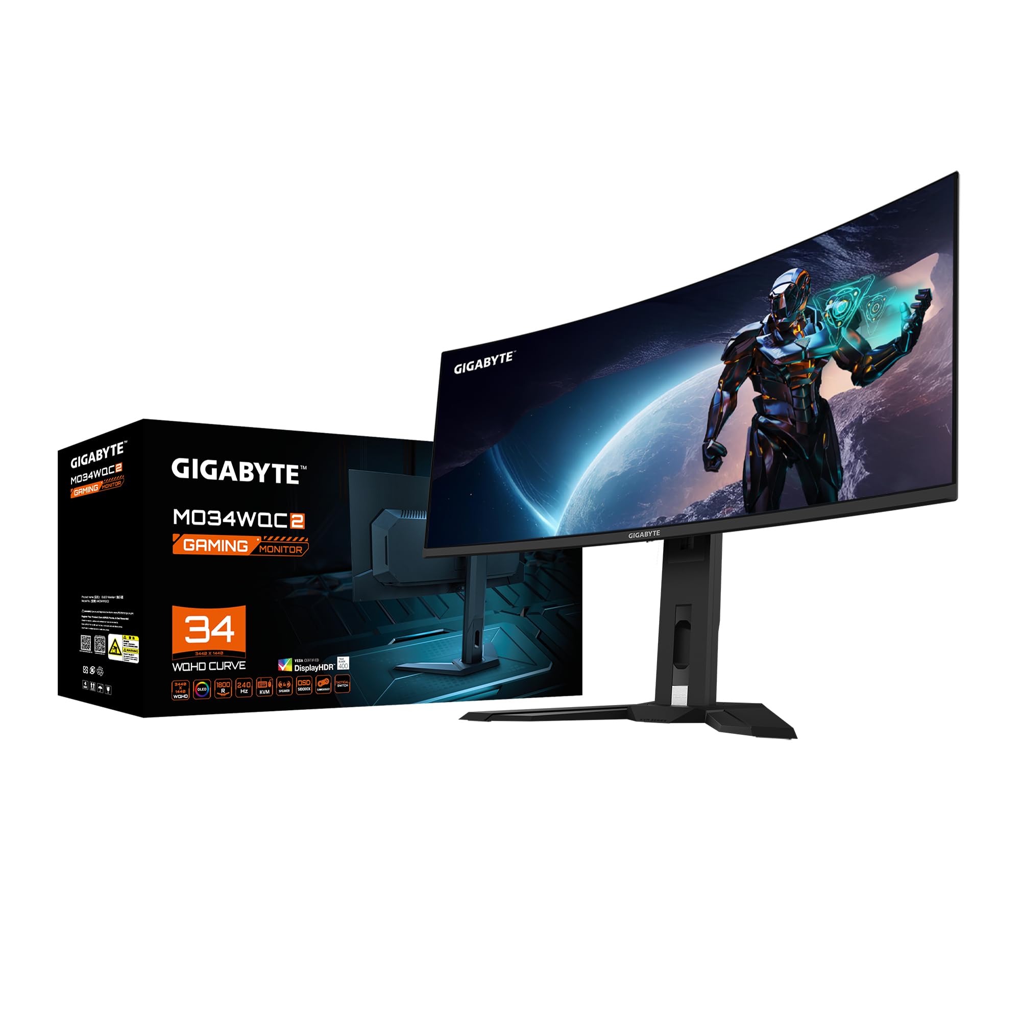 GIGABYTE MO34WQC2 monitor curvo 34" OLED WQHD 240Hz