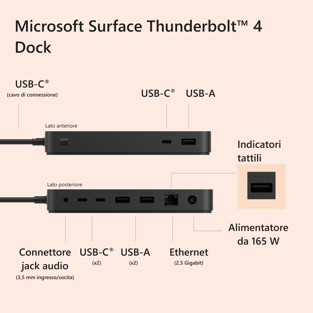 Microsoft Surface Thunderbolt 4 Dock docking station 8 porte