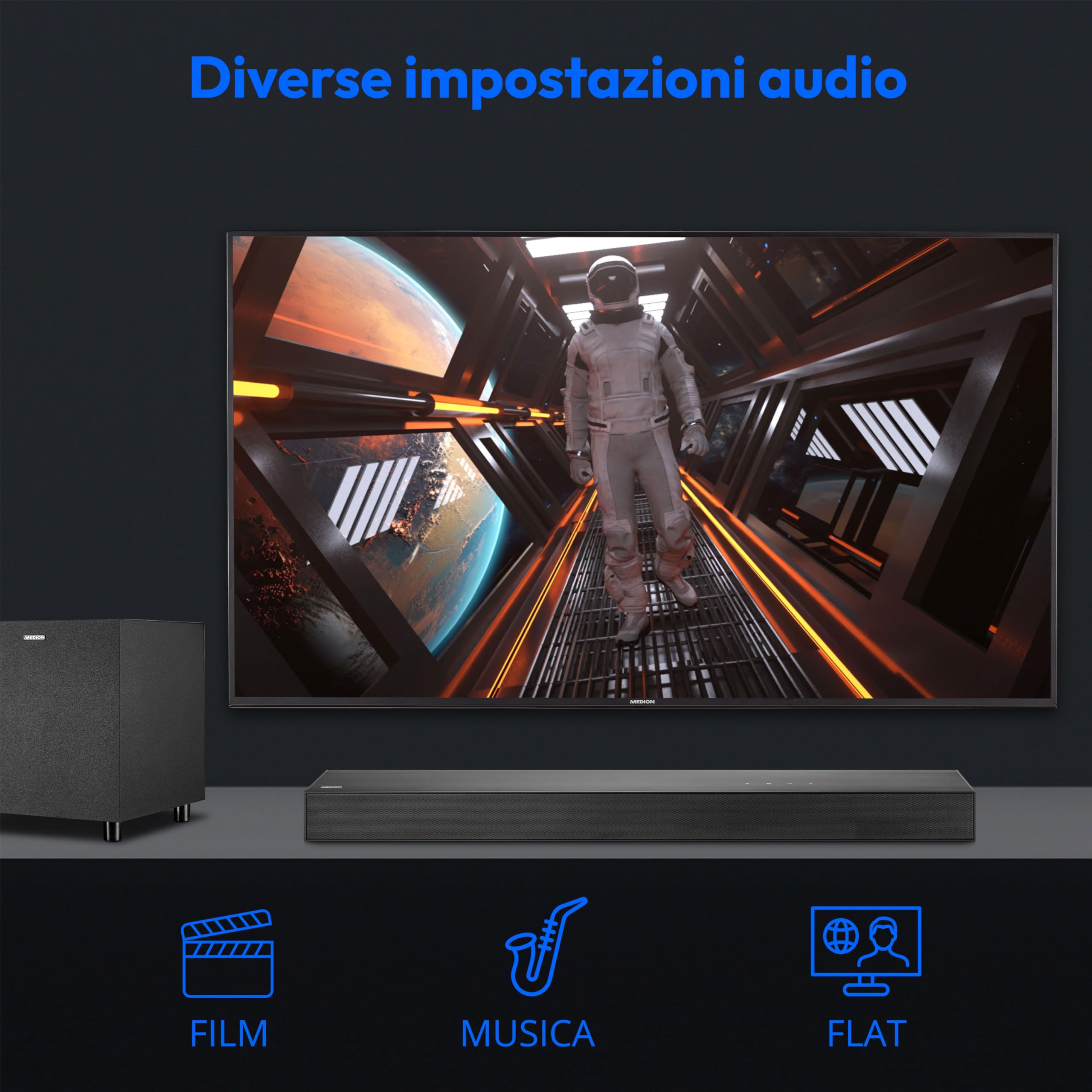 Medion S61022 soundbar 3.1 Dolby Atmos 120W