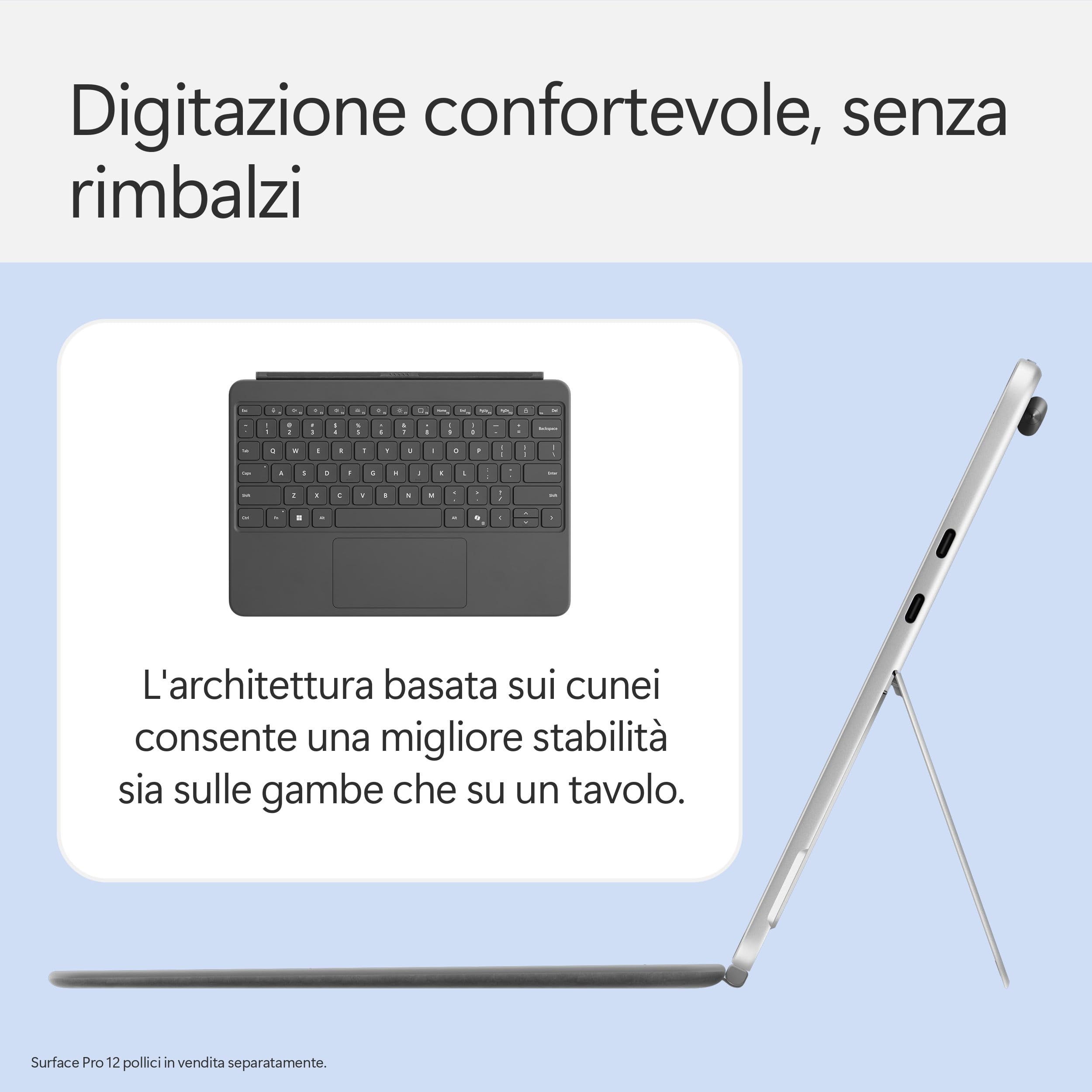 Microsoft Surface Pro 12 tastiera retroilluminata con Slim Pen ardesia