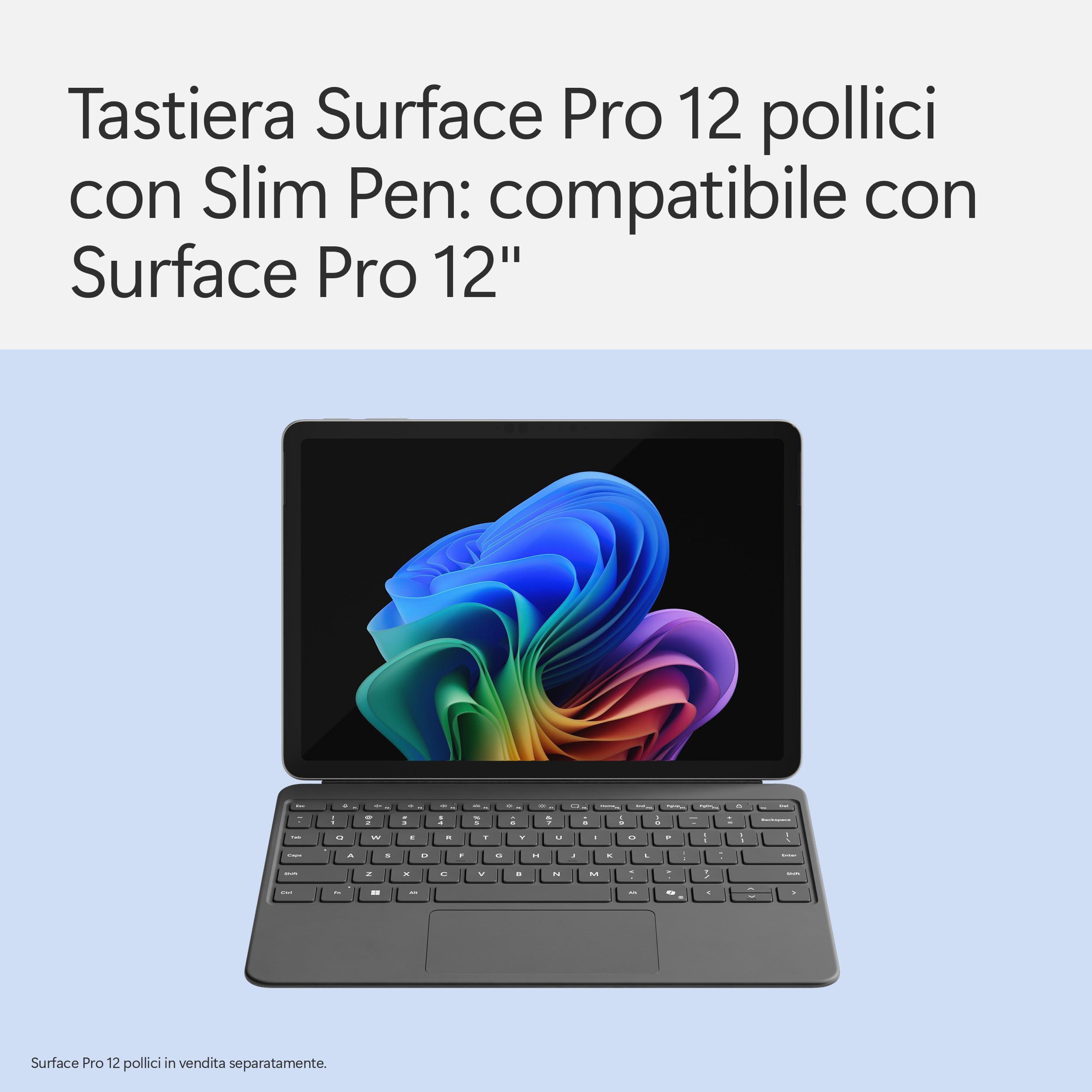 Microsoft Surface Pro 12 tastiera retroilluminata con Slim Pen ardesia