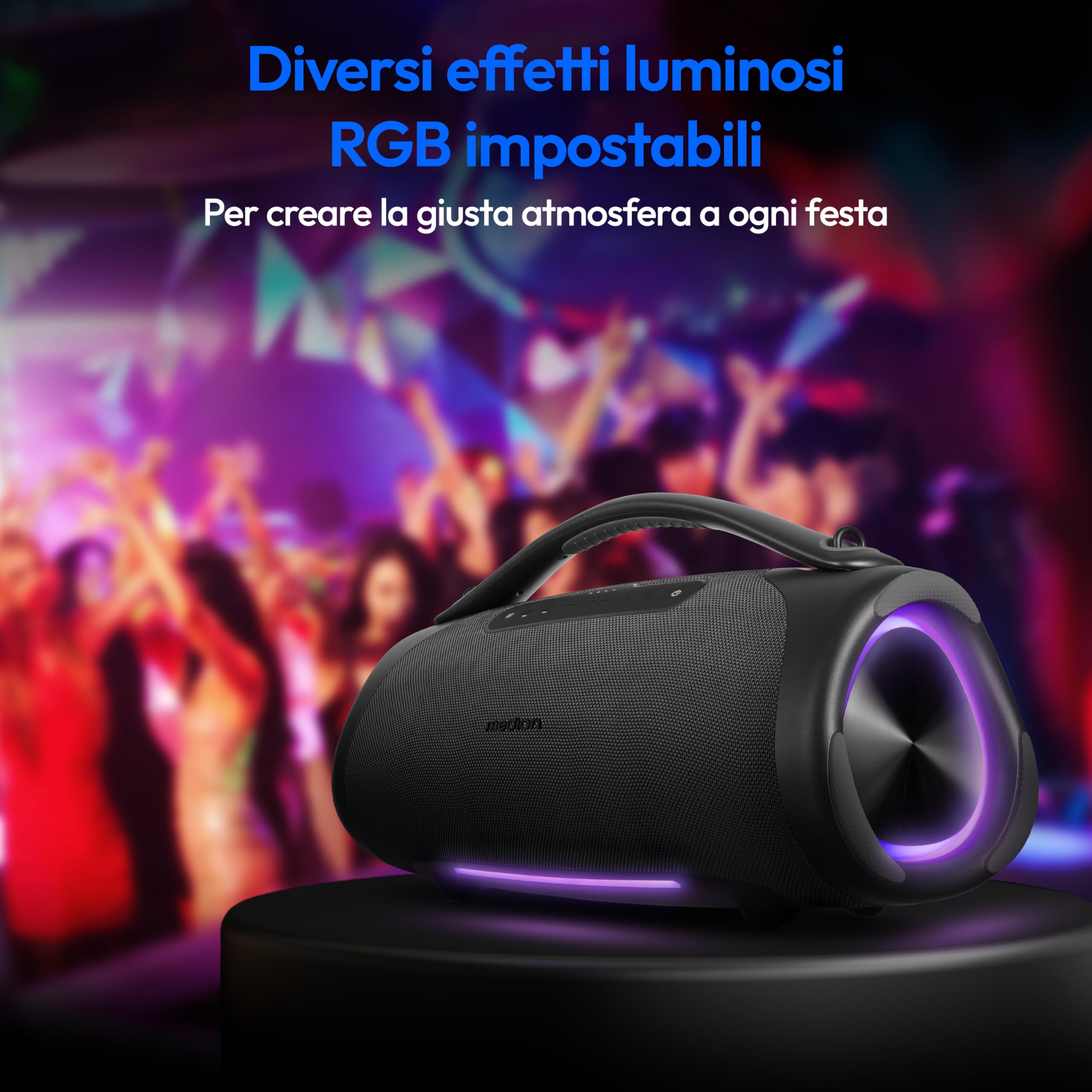 MEDION P61768 altoparlante Bluetooth 100W IPX7 RGB