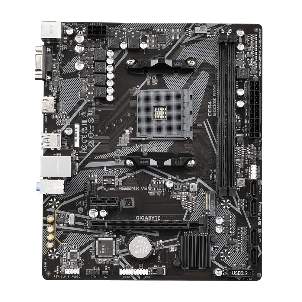 GIGABYTE A520M K V2 scheda madre AM4 Micro-ATX