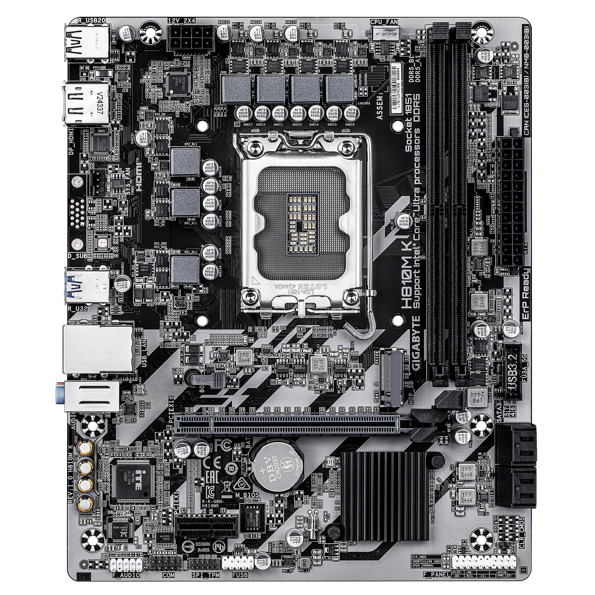 GIGABYTE H810M K Scheda Madre LGA1851 DDR5 PCIe 4.0