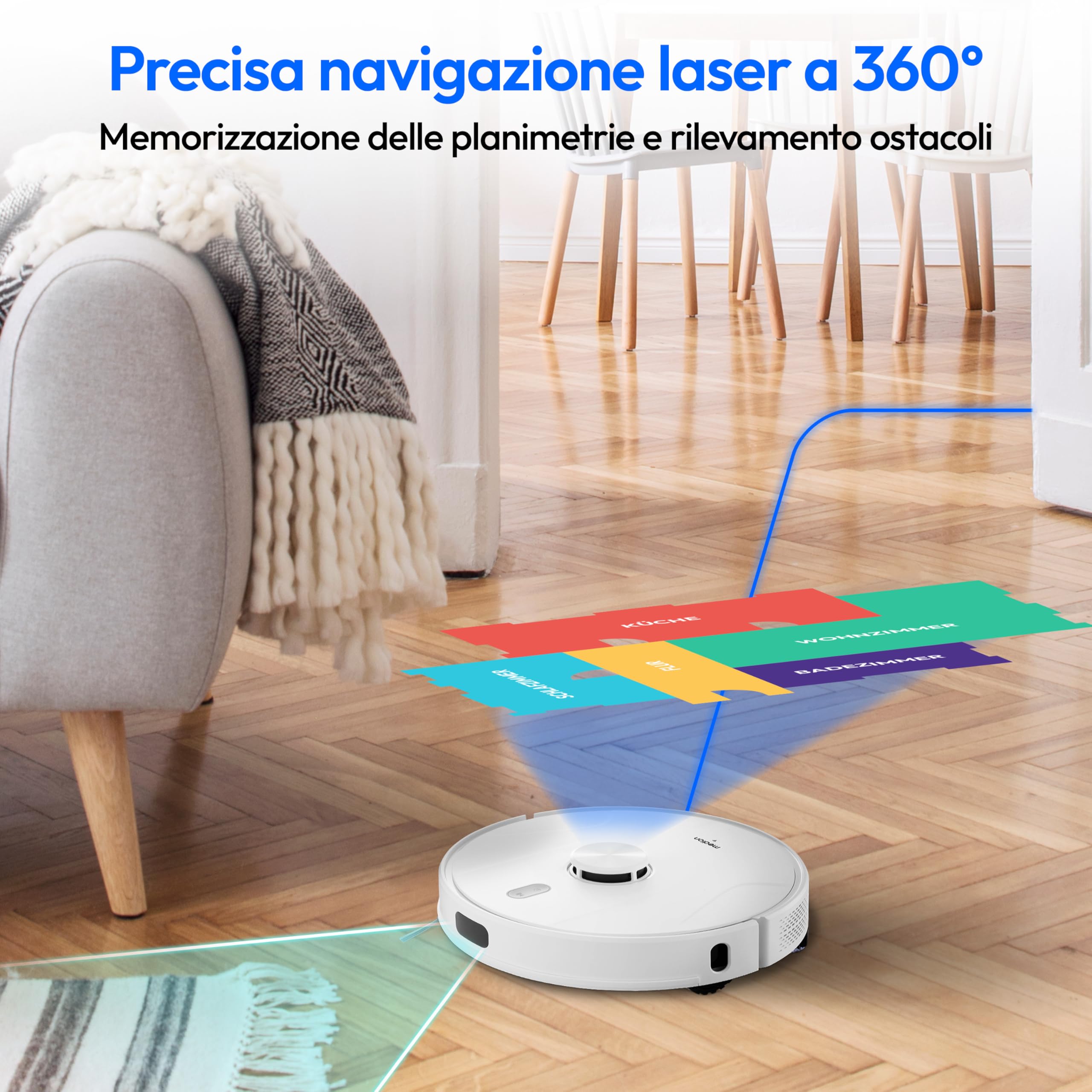Medion X41 SW robot aspirapolvere lavapavimenti 8000Pa laser