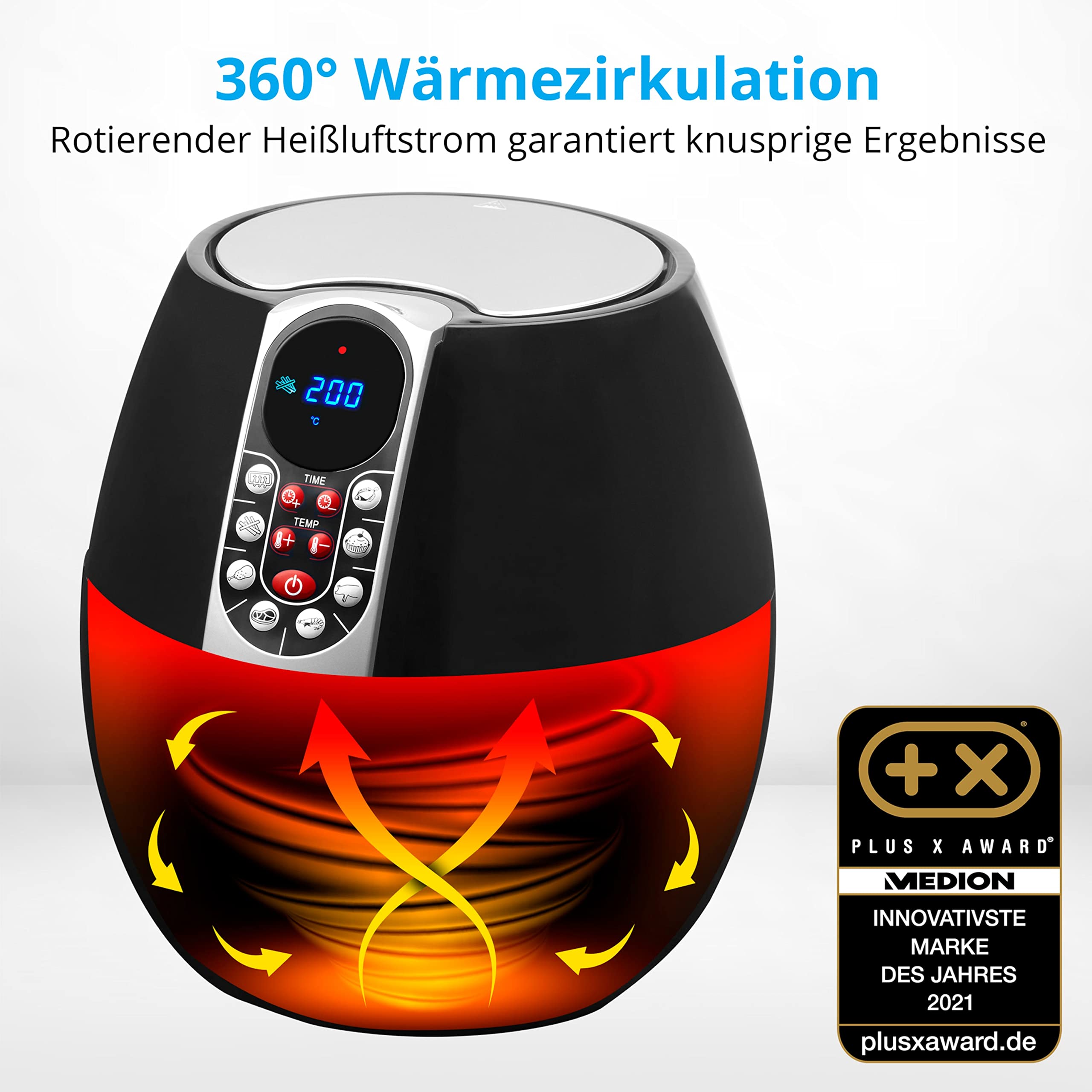Medion E10 S MD17320 Friggitrice ad Aria 4L 1500W