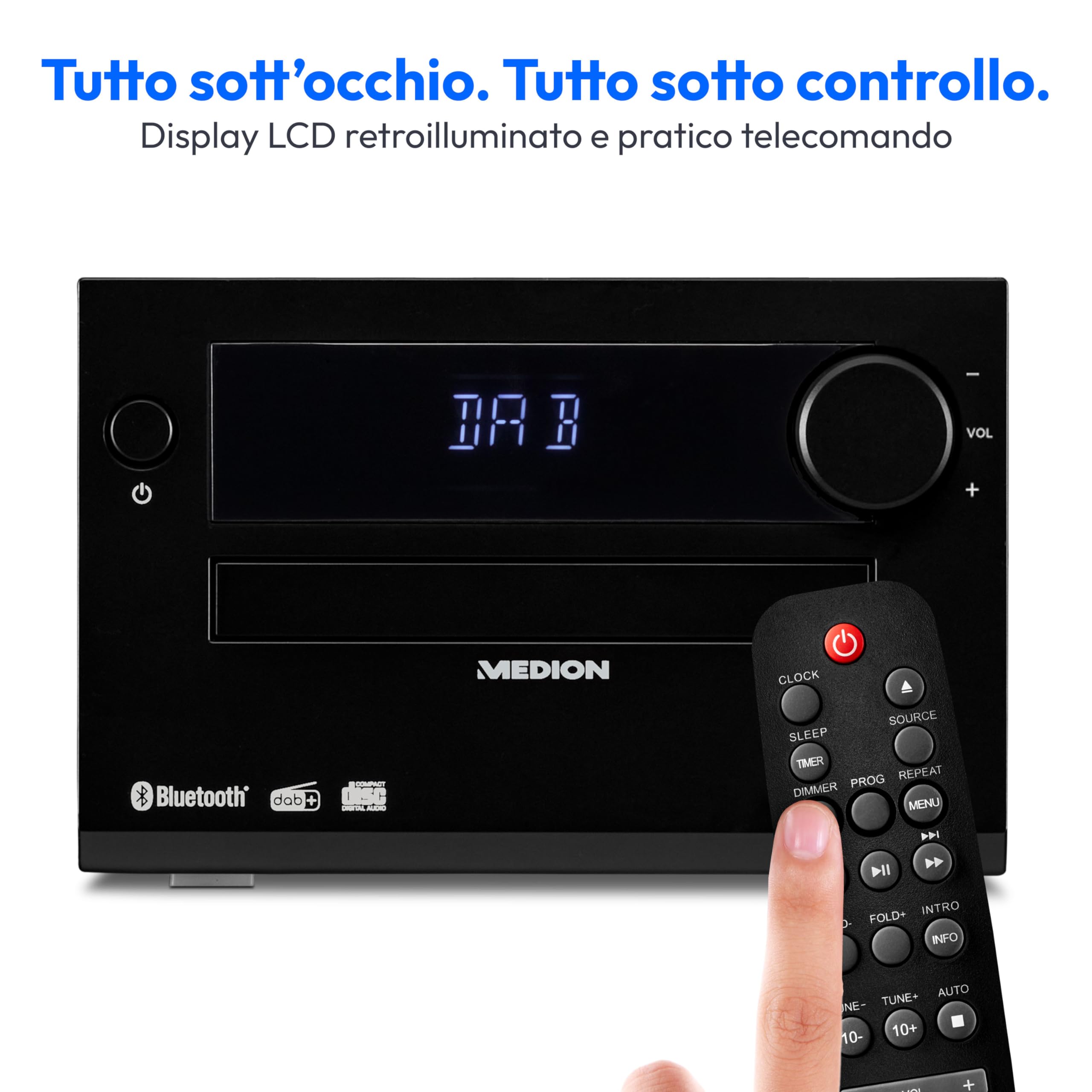 Medion Life E64482 micro stereo CD DAB+ Bluetooth nero