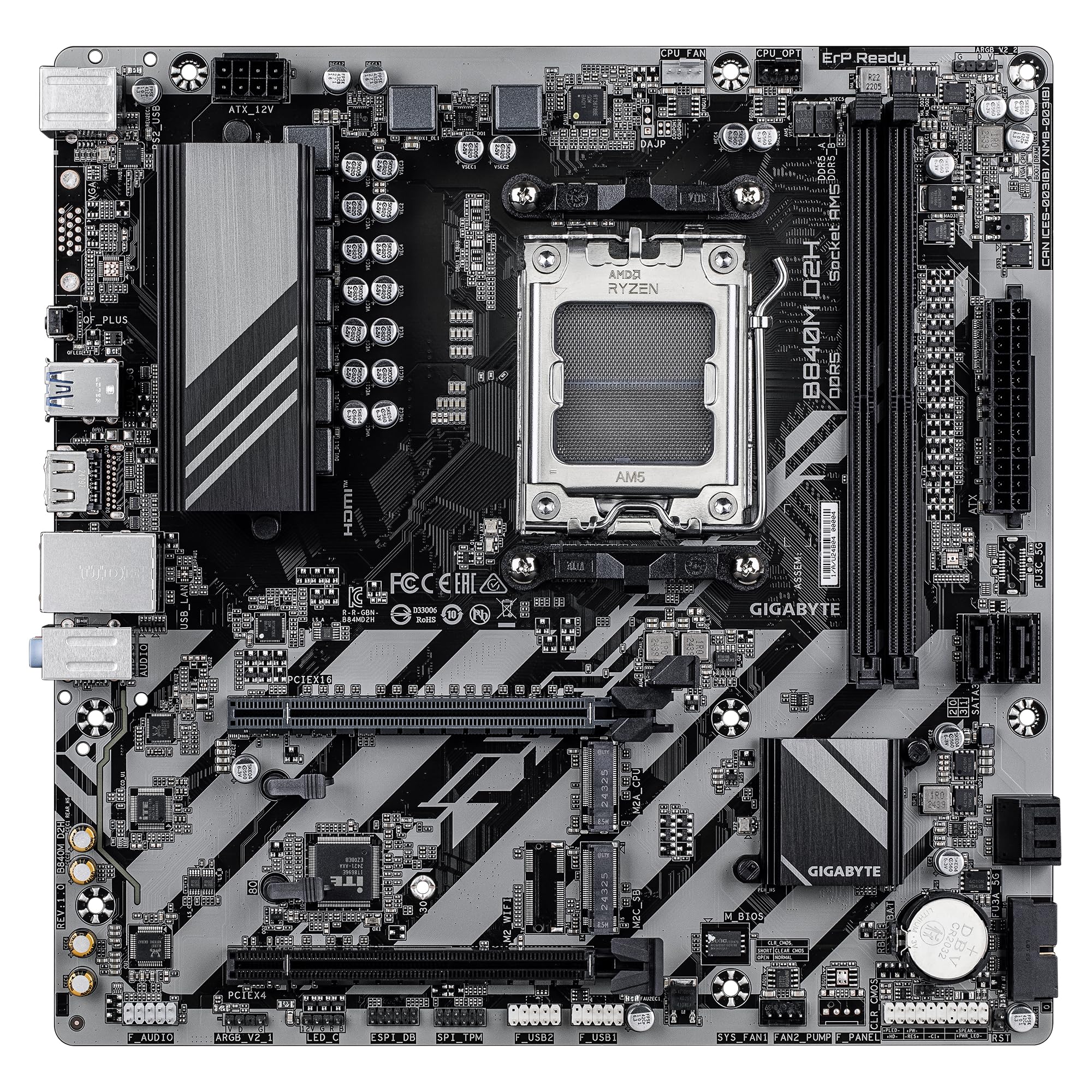 Gigabyte B840M D2H scheda madre AM5 DDR5