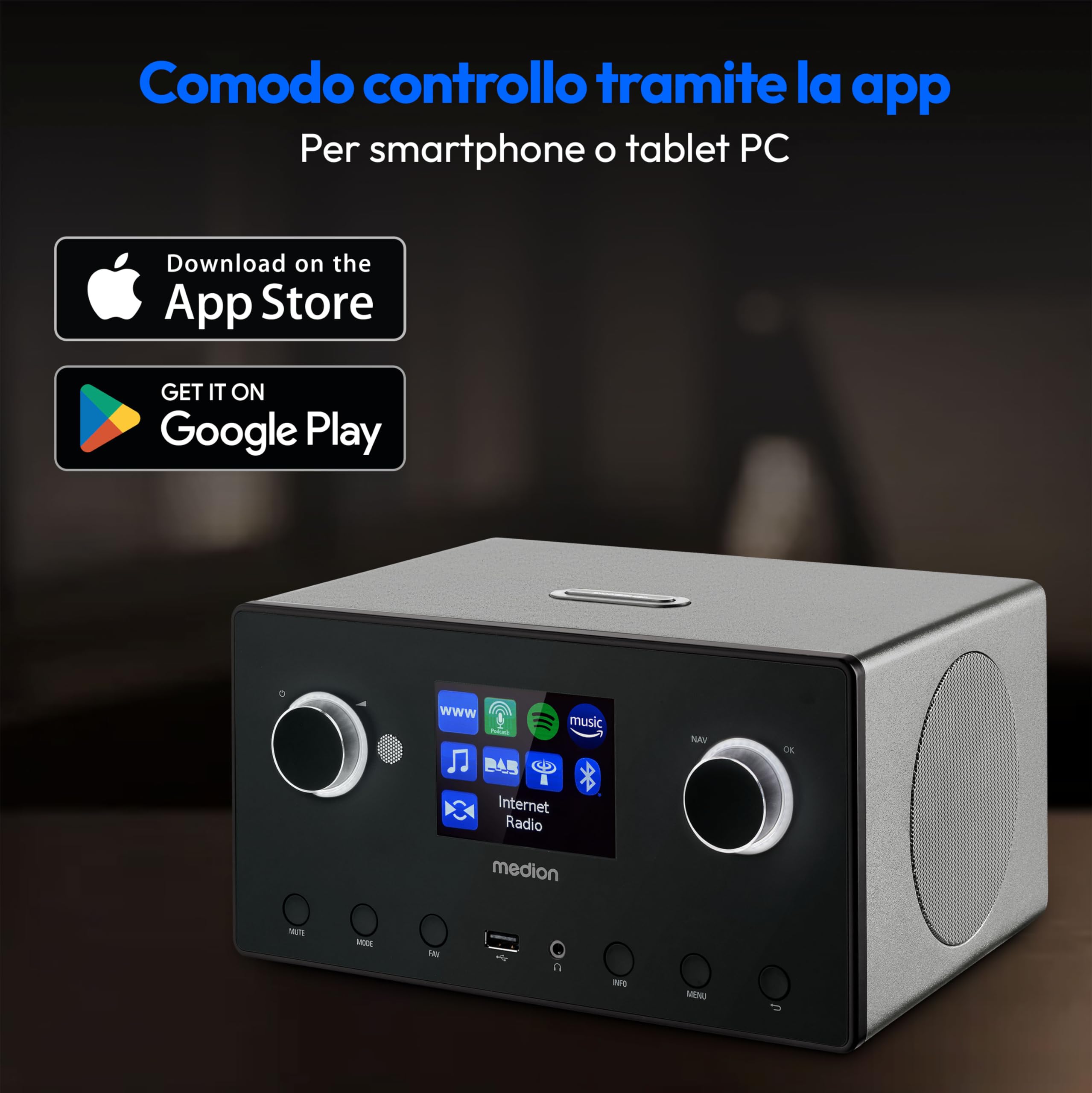MEDION Life P85444 2.1 radio internet titanio DAB+