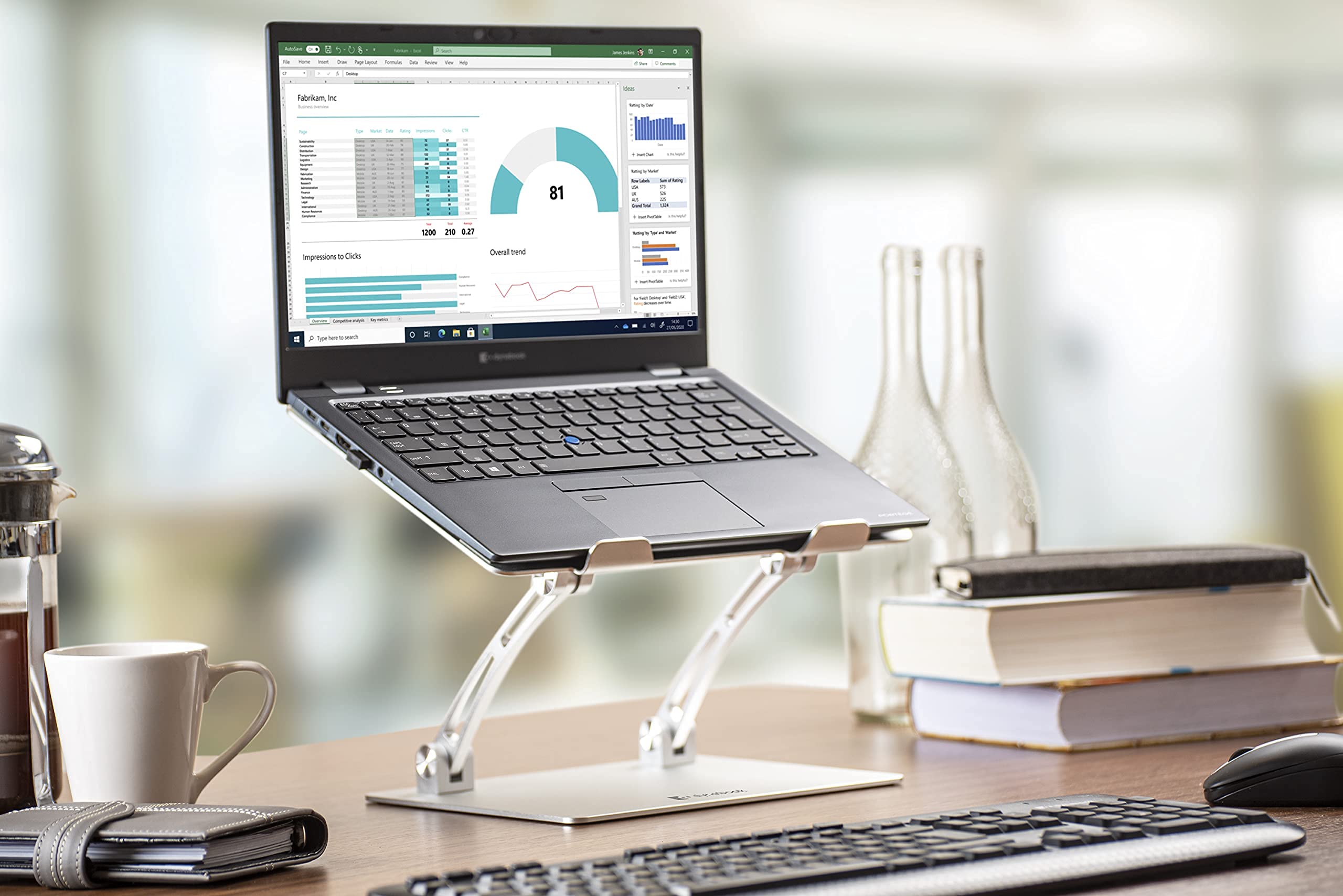 Dynabook PS0106EA1STA Supporto Laptop Alluminio 17" Silver