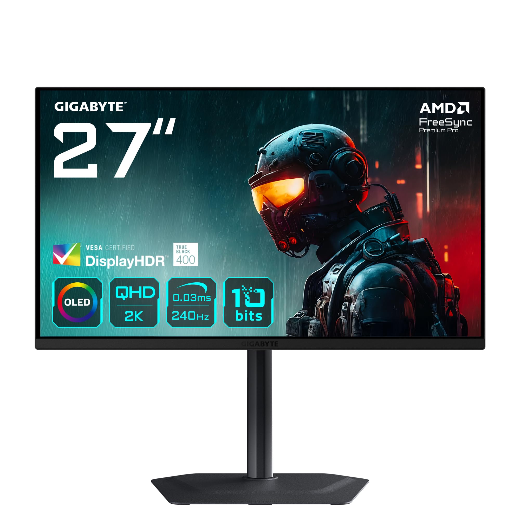 GIGABYTE MO27Q2 monitor gaming 27 QHD OLED 240Hz