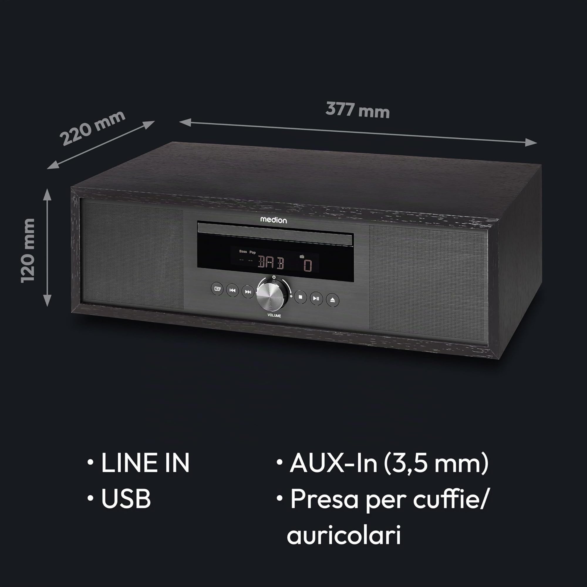 MEDION P64145 impianto stereo all-in-one antracite