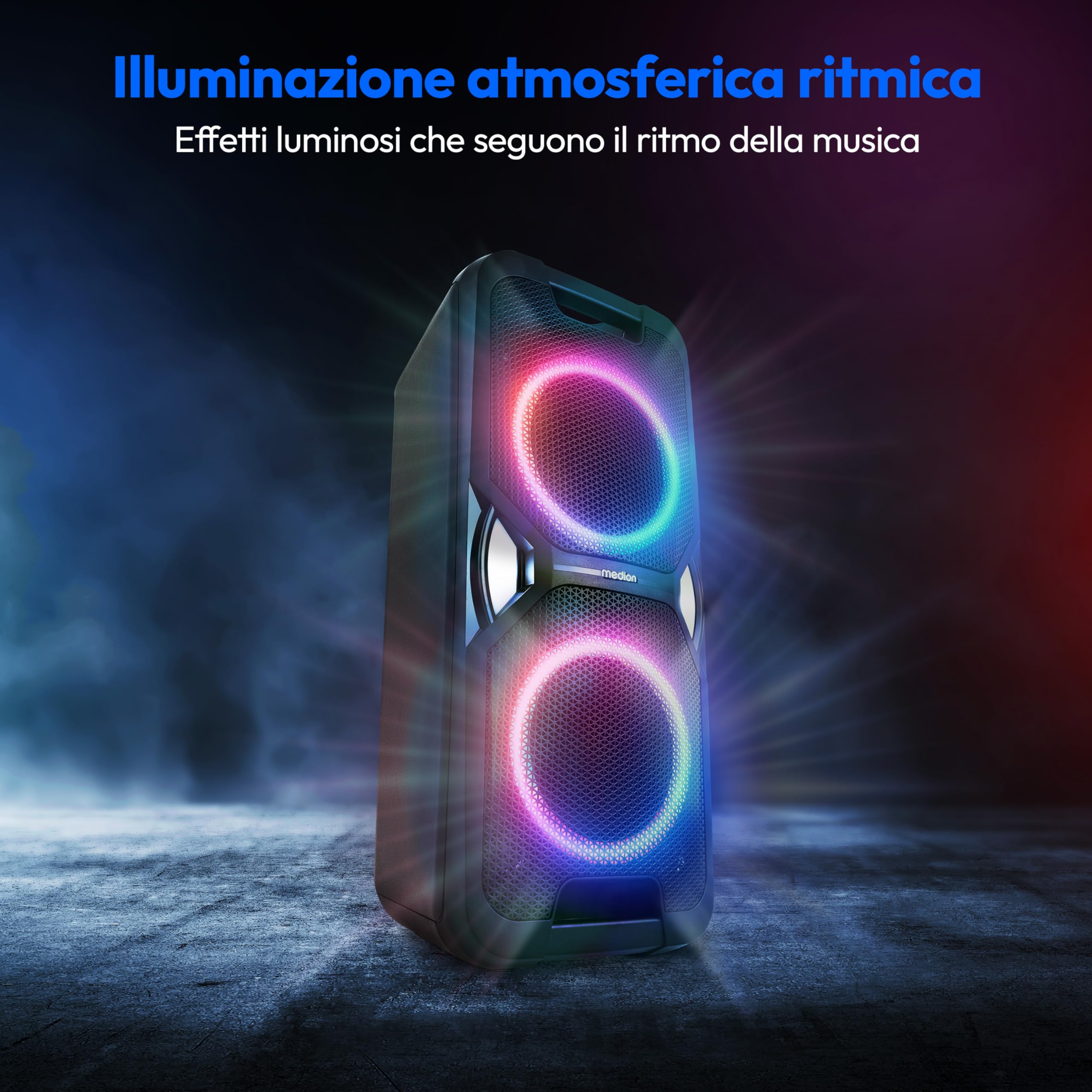 Medion PE-1 Pure partybox cassa bluetooth 2x250W karaoke