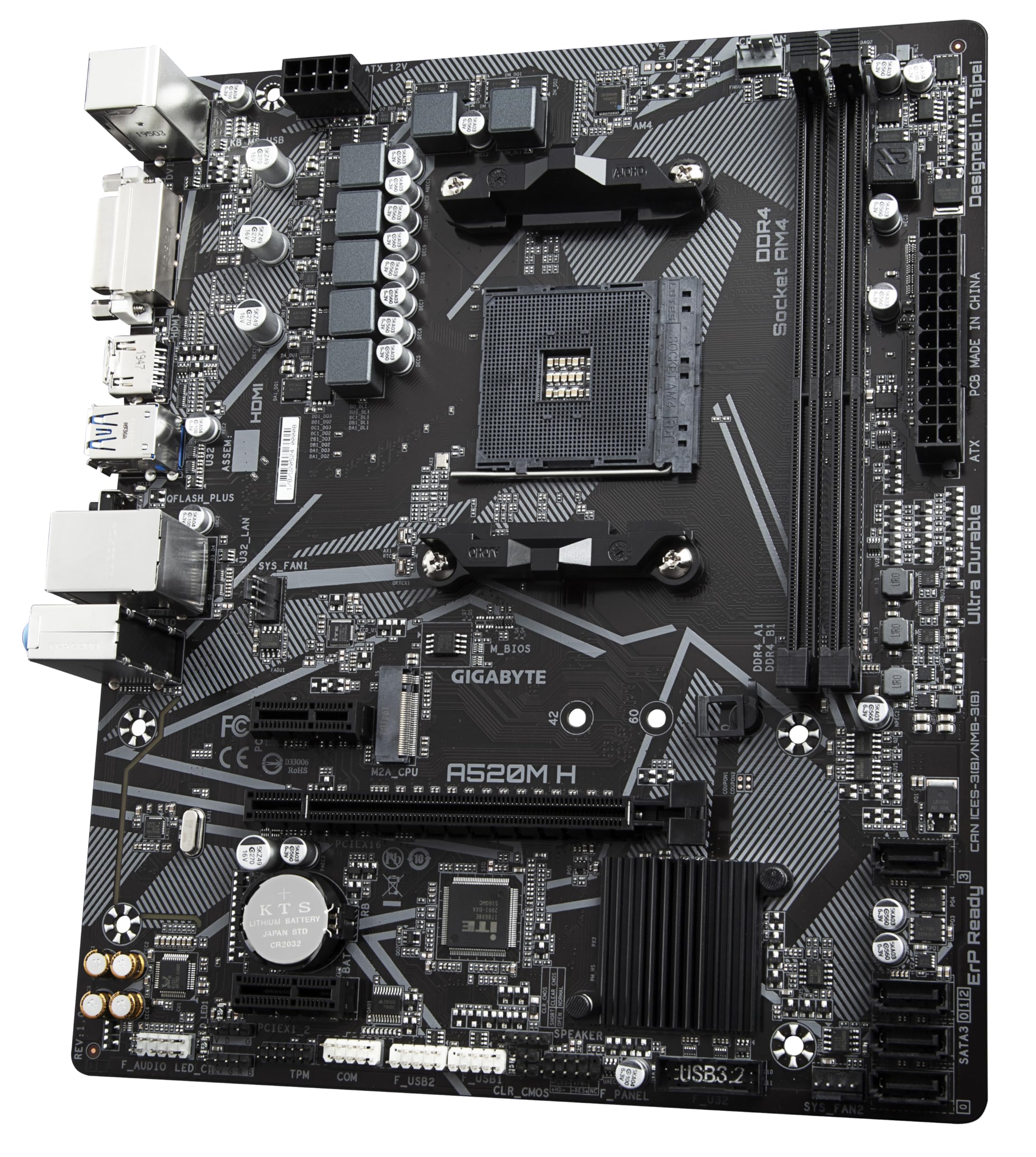 GIGABYTE A520M H scheda madre AM4 DDR4 M.2 Ryzen 5000