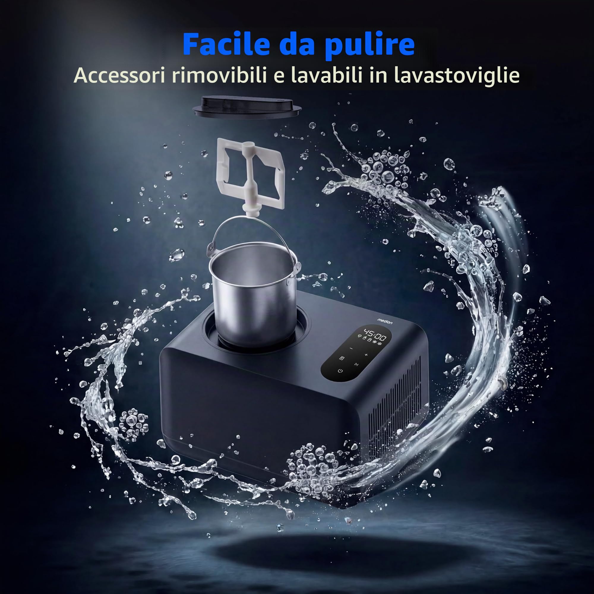MEDION Gelatiera con Compressore 1,5 L per Yogurt