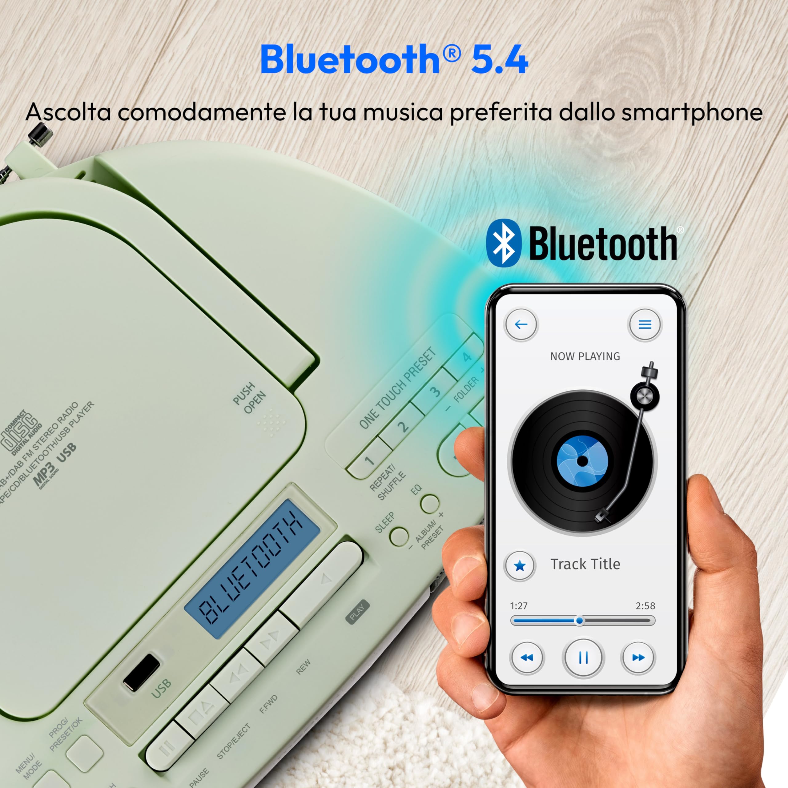 MEDION LIFE DRX-1 Plus boombox verde con CD