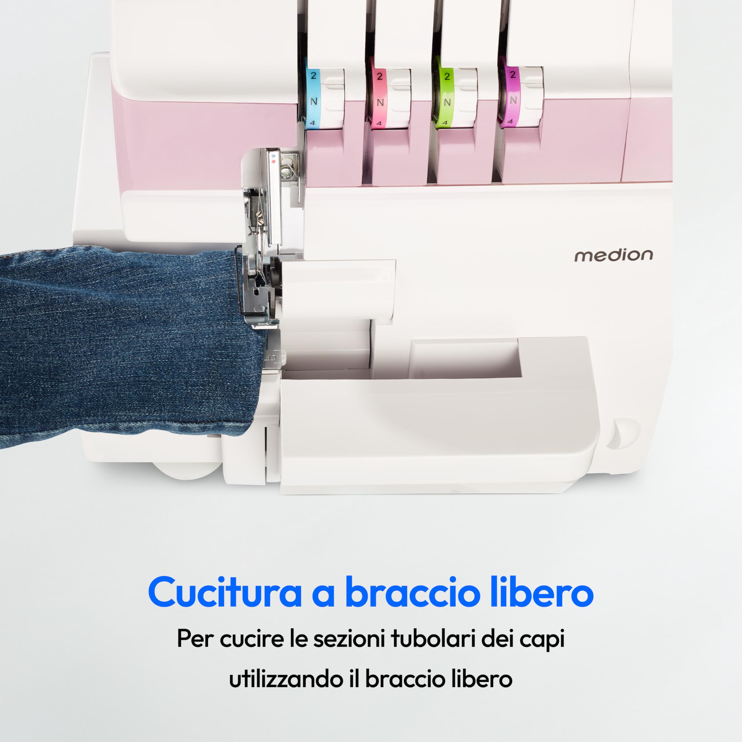 MEDION SO90 MD19169 macchina overlock rosa 4 fili