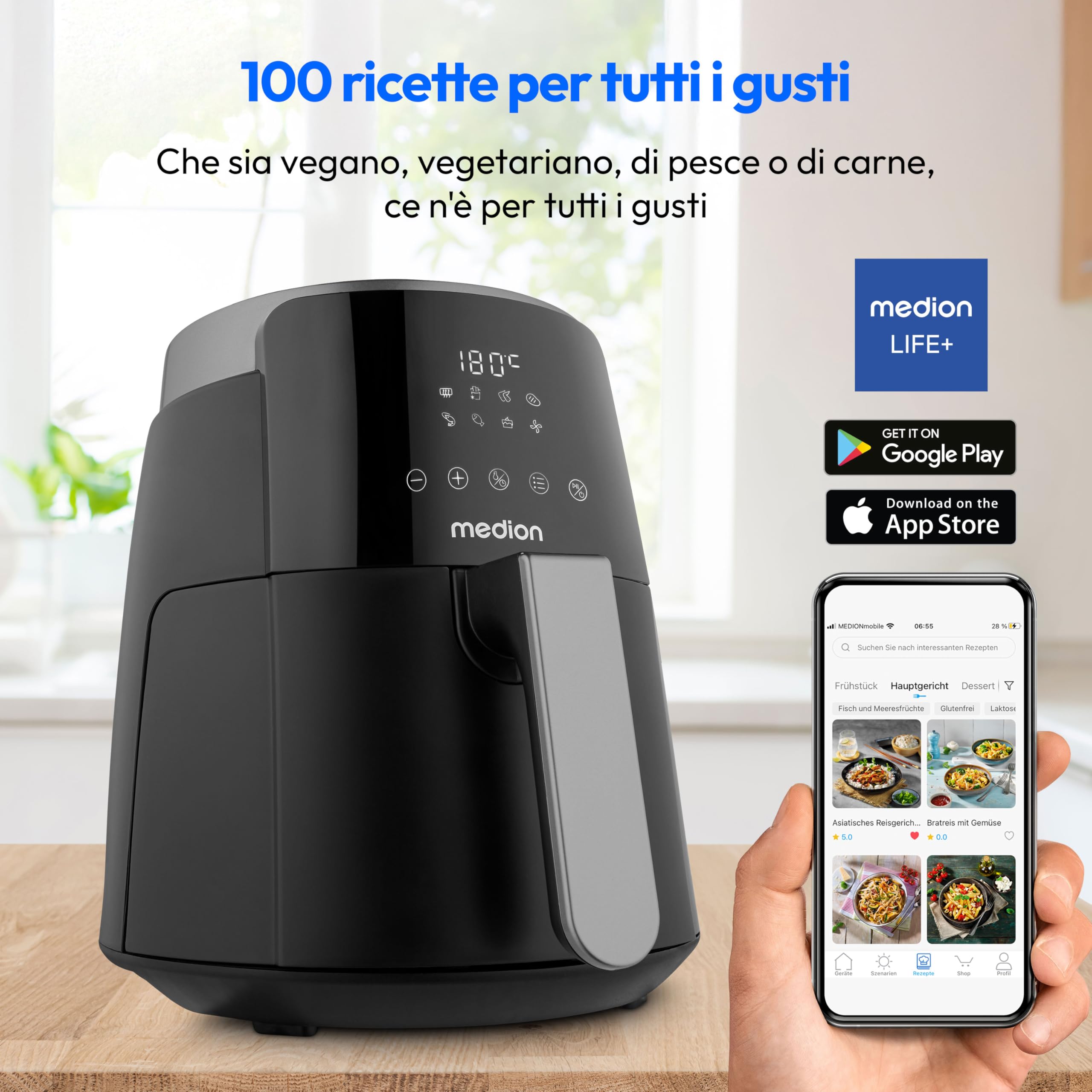 Medion Life P40 L MD13030 friggitrice ad aria 4,7L nera