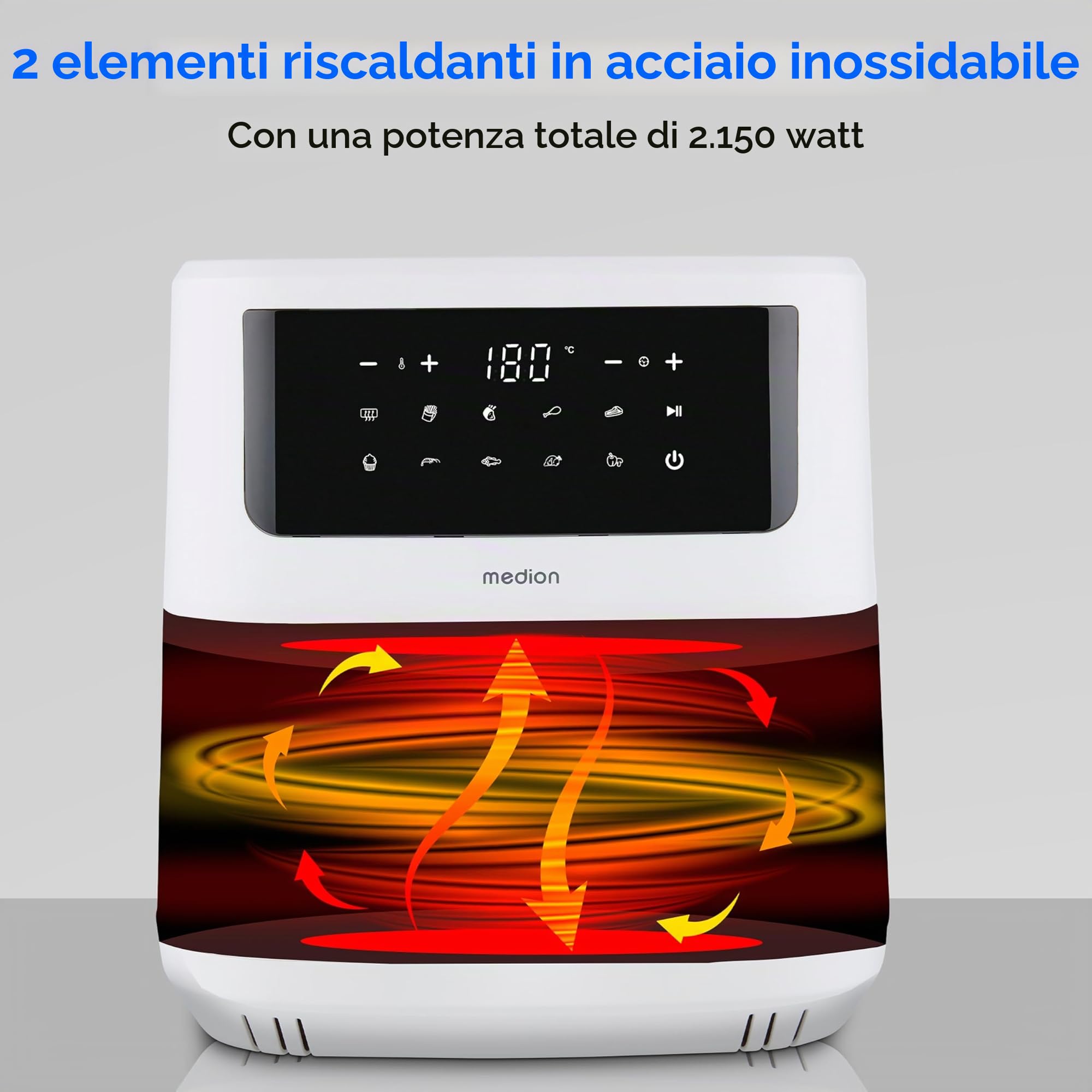 MEDION P10 XL MD11750 friggitrice ad aria 6,8L bianca XXL
