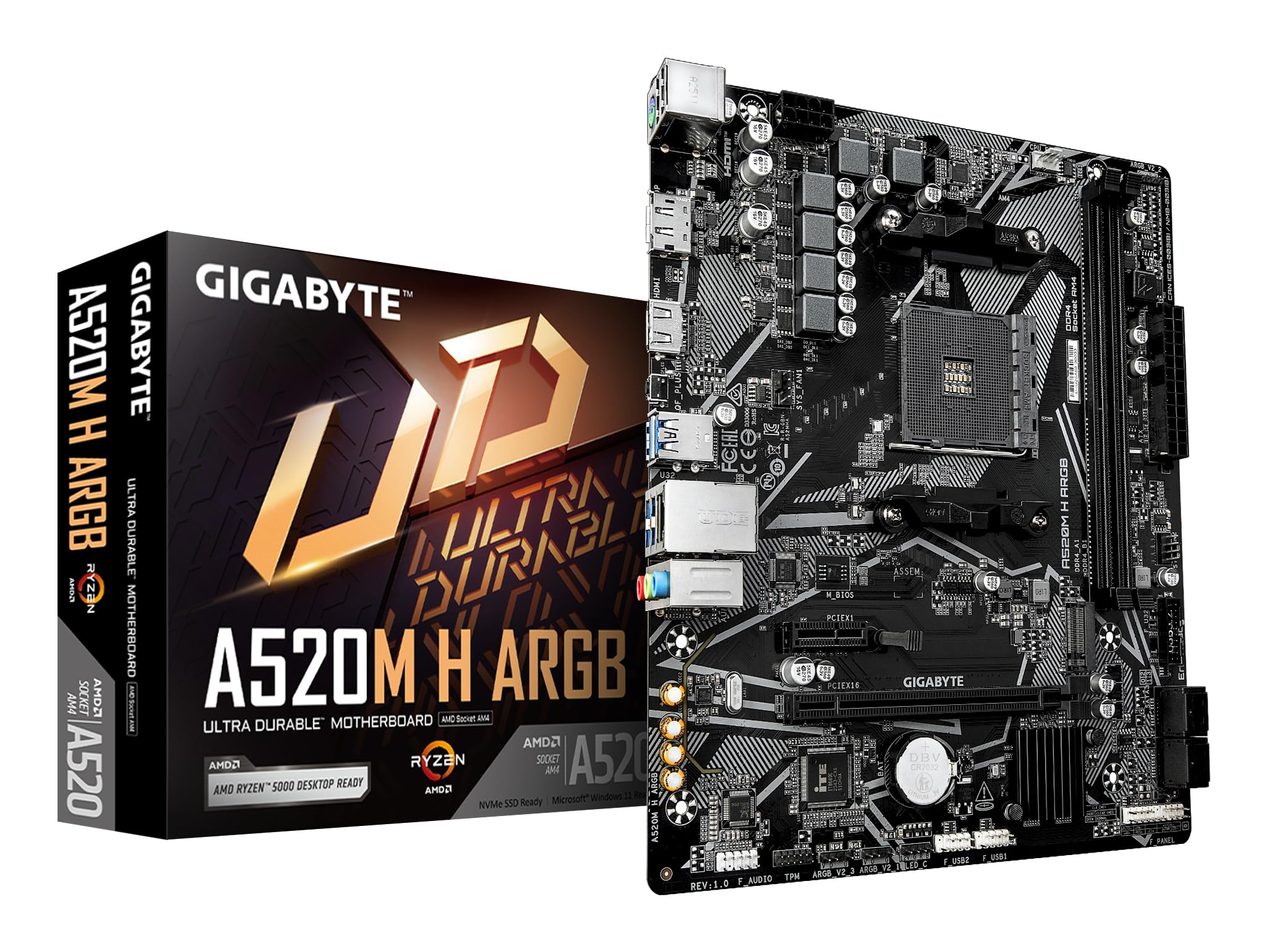 GIGABYTE A520M H ARGB scheda madre AM4 DDR4