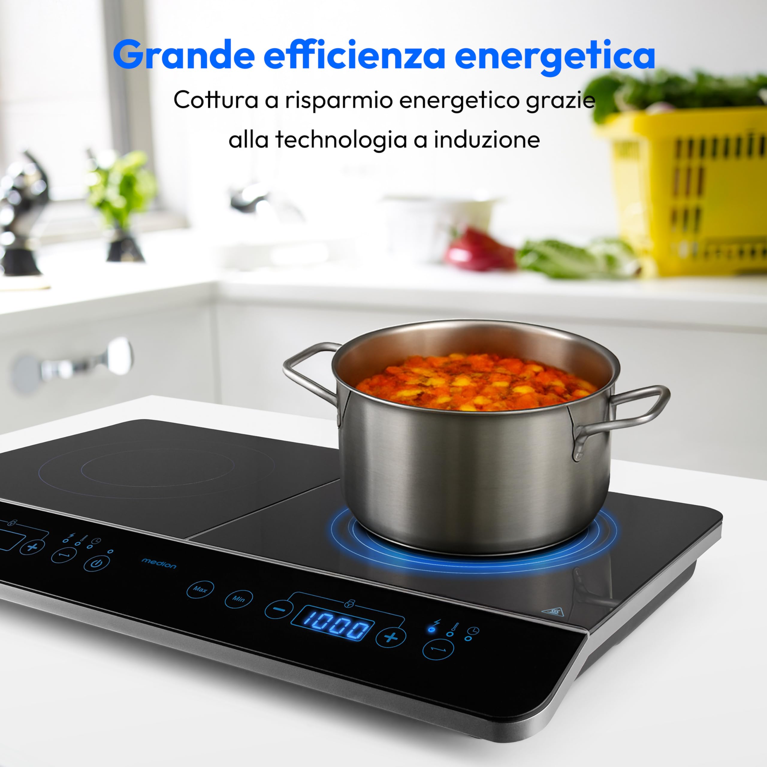 MEDION MD 15324 piastra a induzione doppia 3500W nera