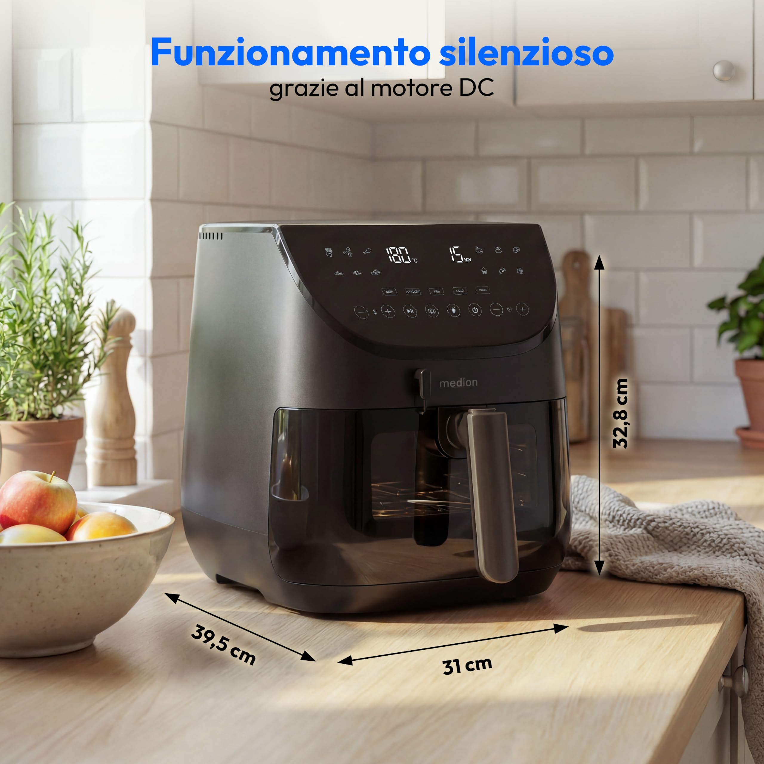 MEDION X20 XL MD13060 friggitrice ad aria 6,6 L con sonda