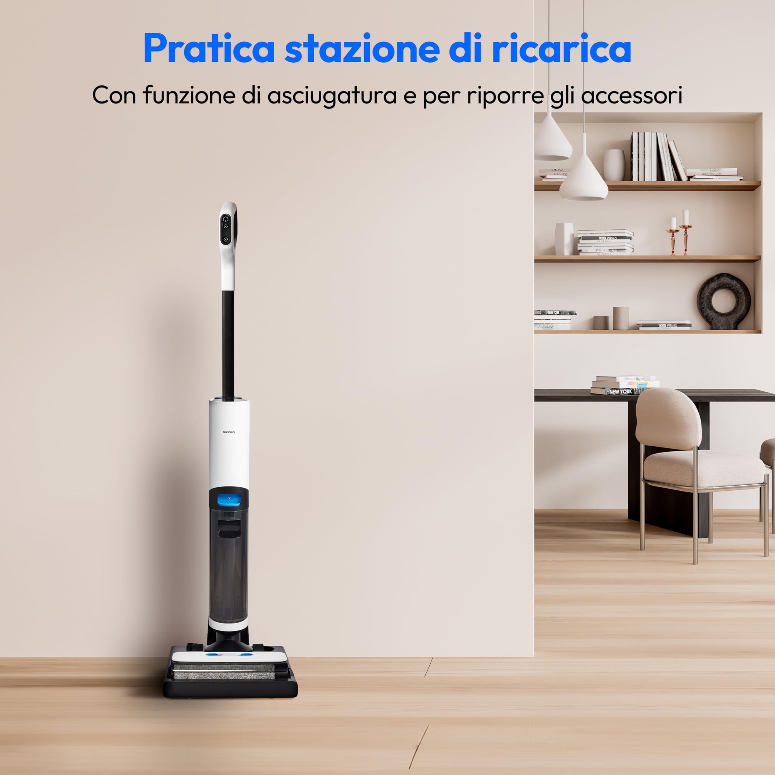 MEDION LIFE H30 MD11935 lavapavimenti senza fili 2in1 autopulente