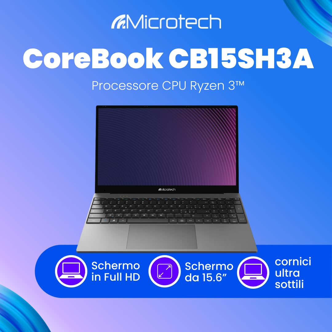 Microtech CoreBook CB15SH3A Ryzen 3 notebook 15,6" 8GB/256GB