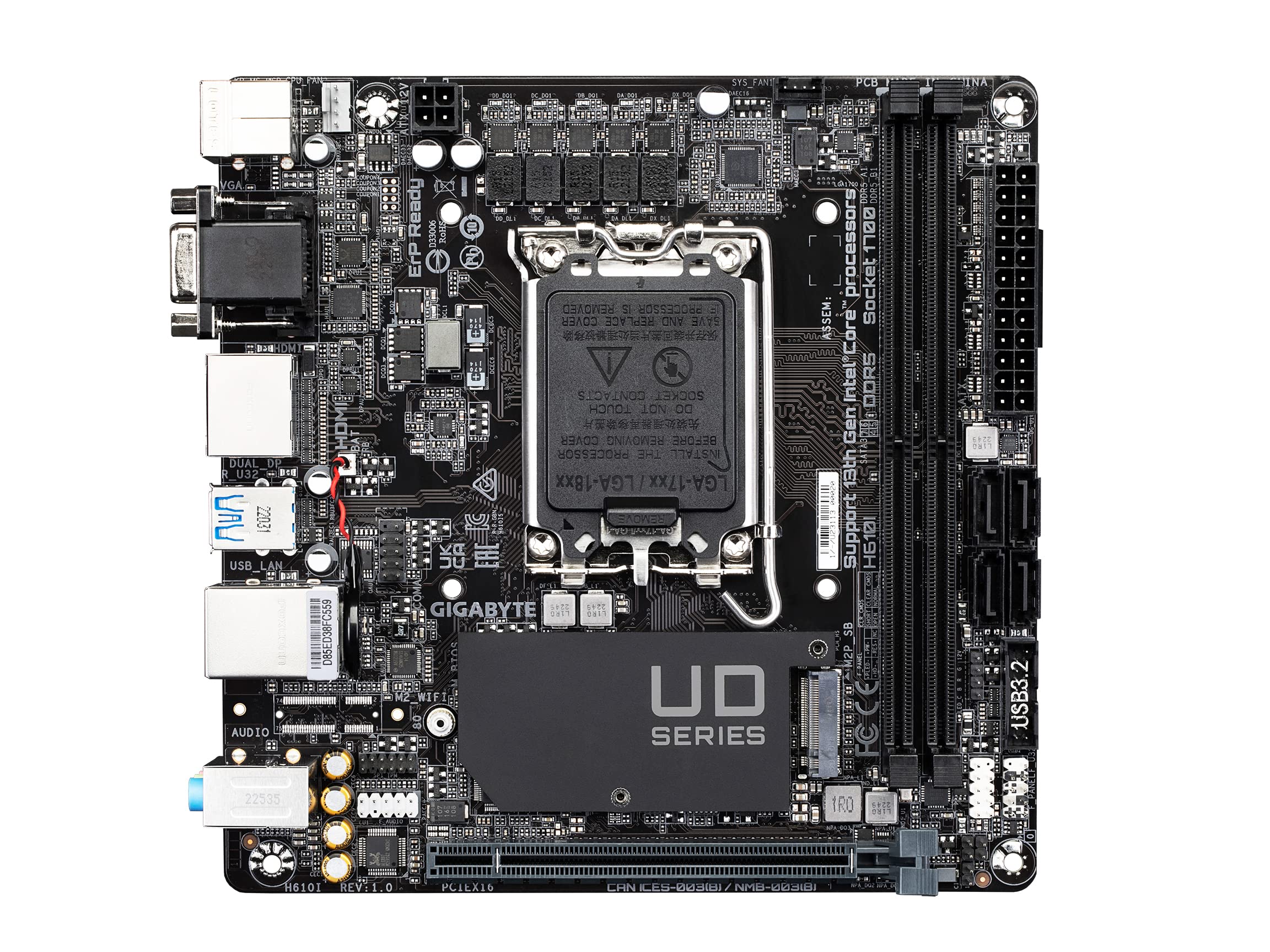 GIGABYTE H610I scheda madre Mini-ITX DDR5 LGA 1700