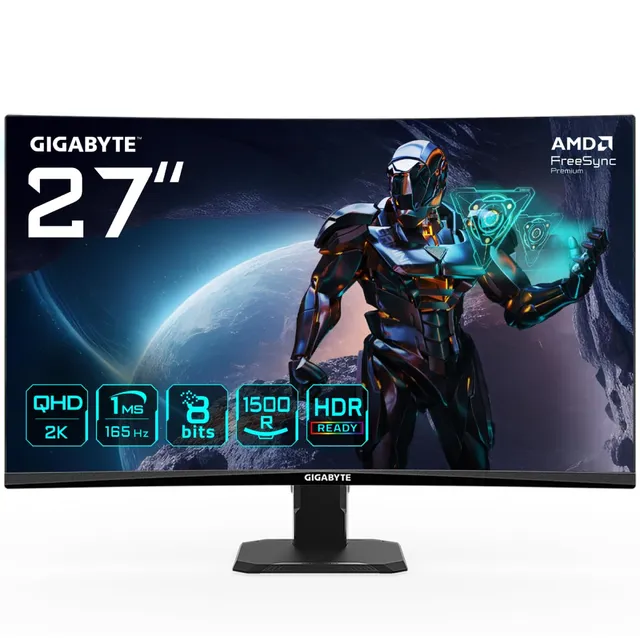 GIGABYTE GS27QC monitor curvo 27" QHD 165Hz 1ms