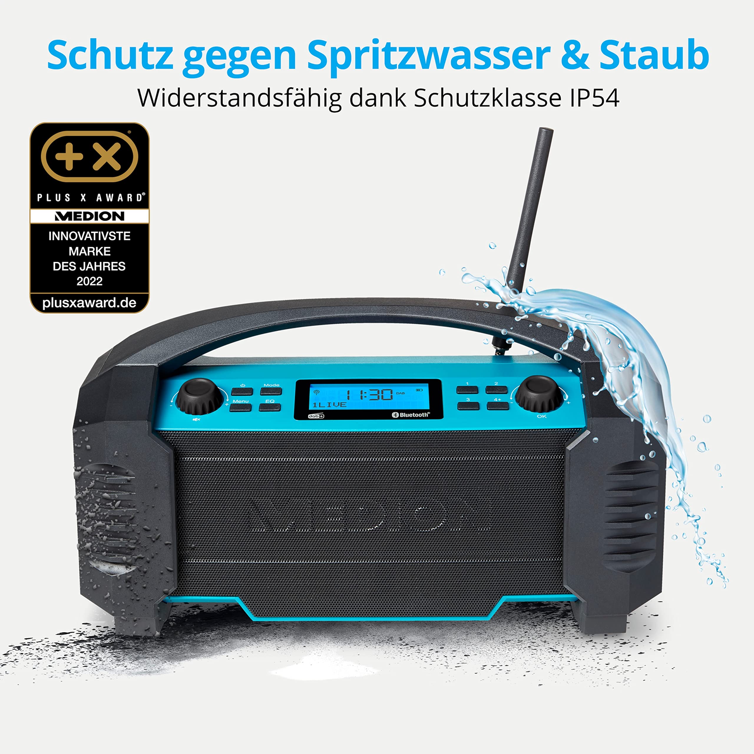 Medion Life E66050 radio da cantiere DAB+ Bluetooth IP54