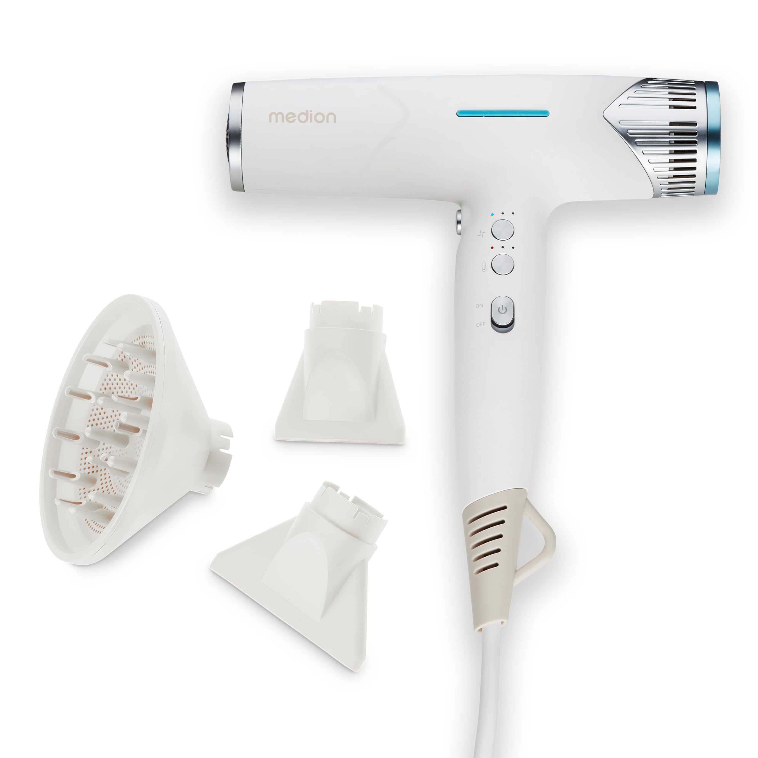 MEDION LIFE HD2 asciugacapelli ionico 1500W grigio con diffusore