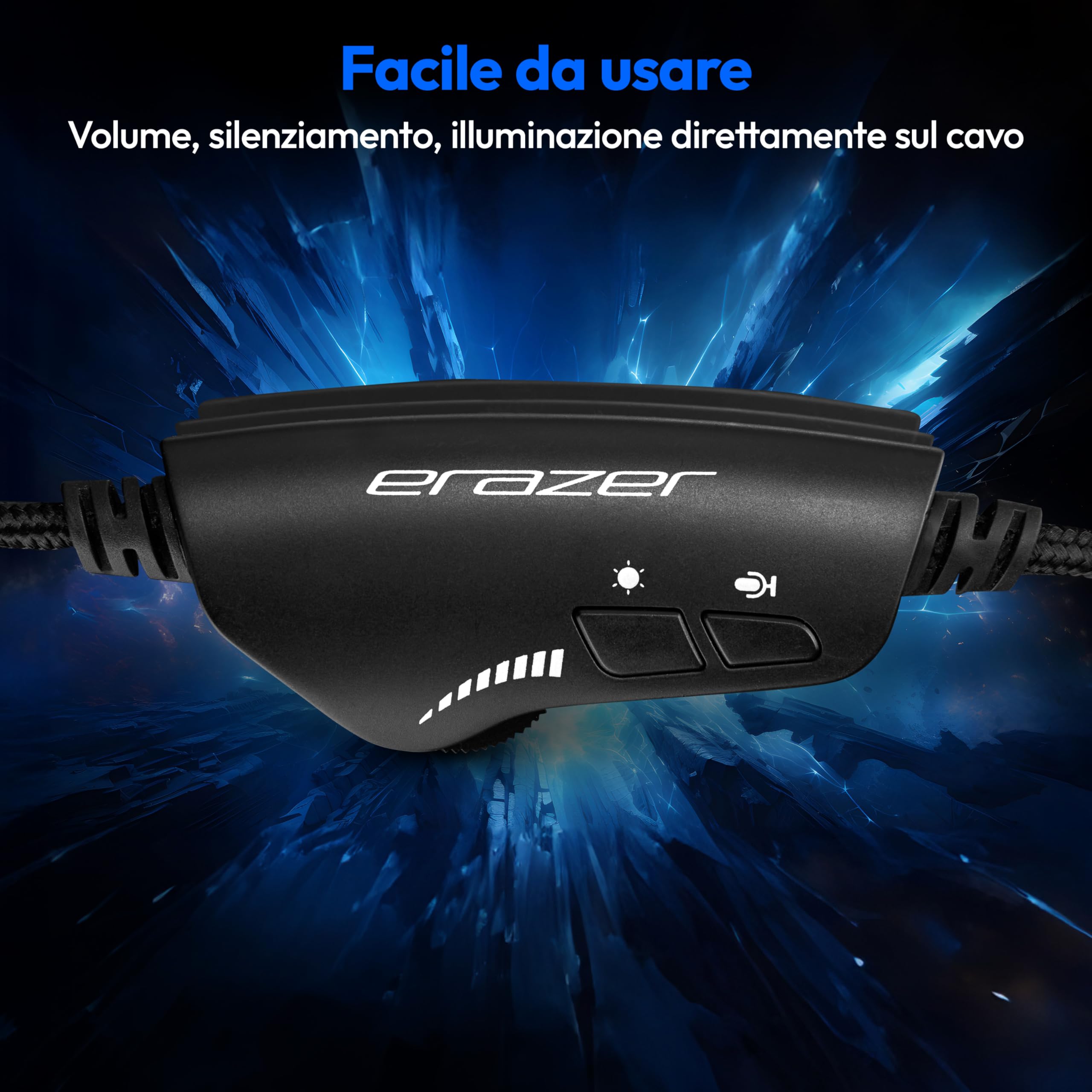 MEDION ERAZER Mage P20 cuffie gaming over-ear RGB cavo 240cm
