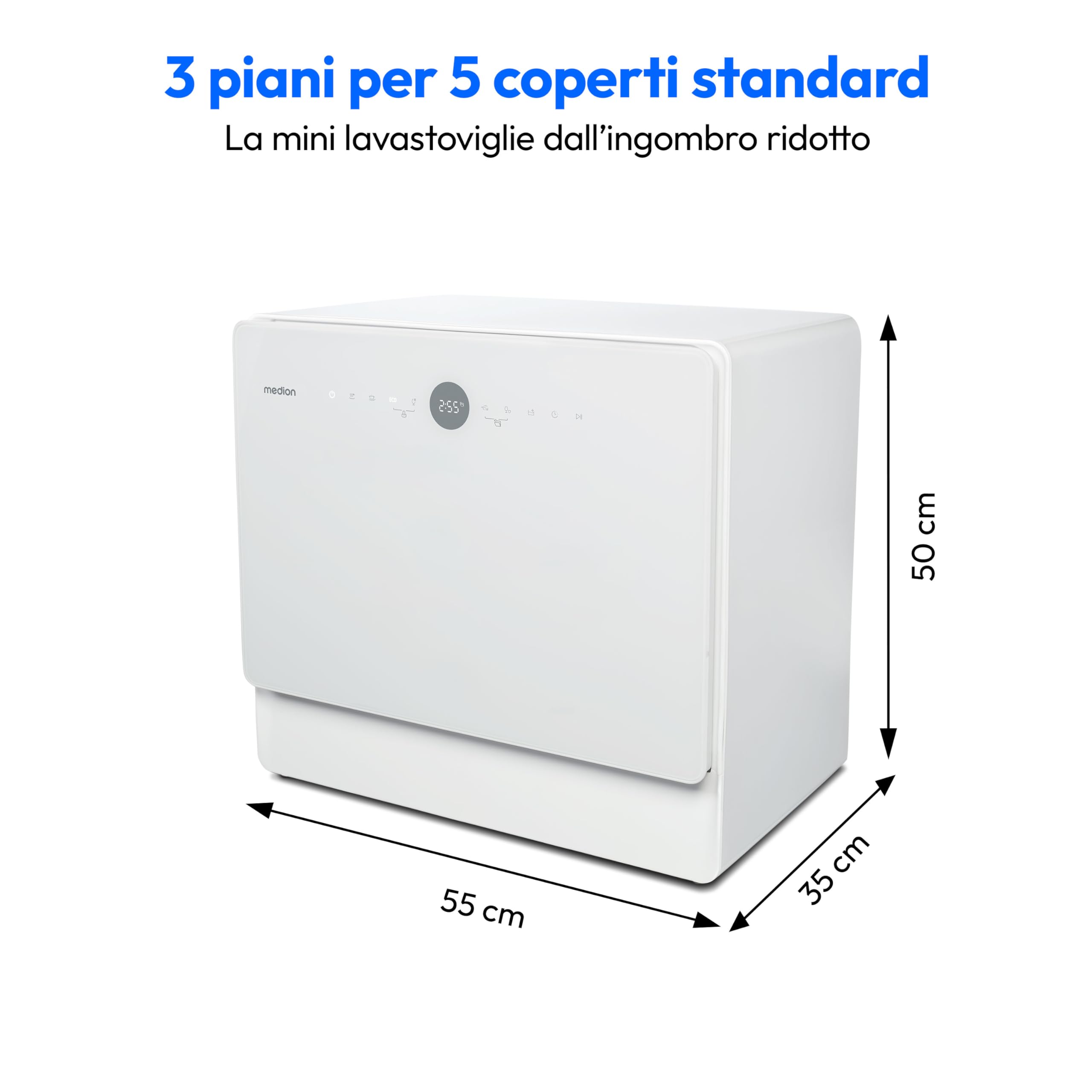 Medion Life DWT50 mini lavastoviglie da tavolo 5 coperti 7 programmi