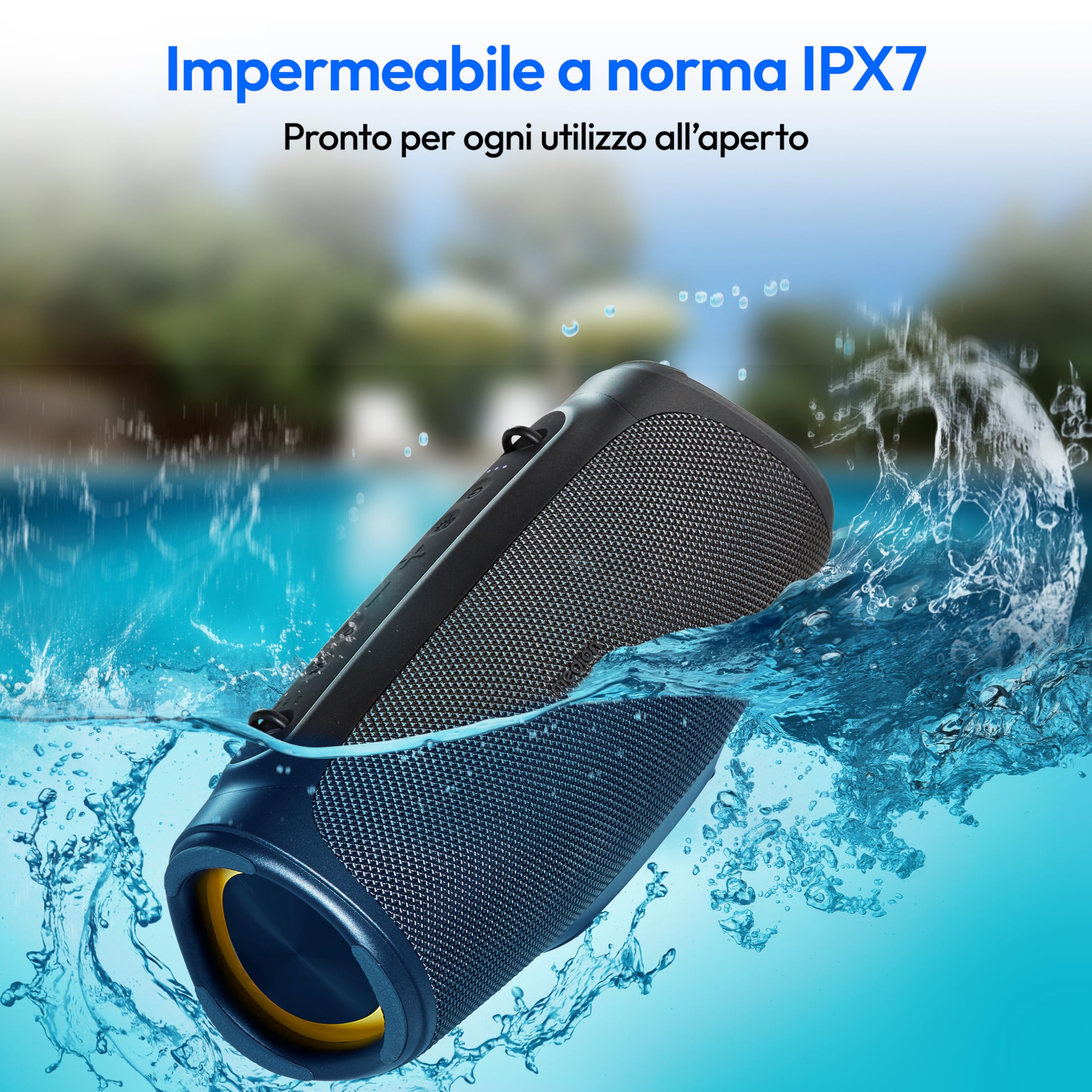 MEDION P61746 Altoparlante Bluetooth IPX7 RGB 30W